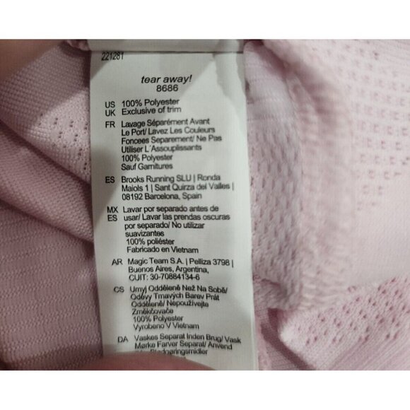 Brooks Array Pink Slit Back Long Sleeve Waffle Running Shirt NWT Women's XL - Picture 11 of 11